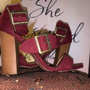 BAMBOO Maroon Chunky Sandal
